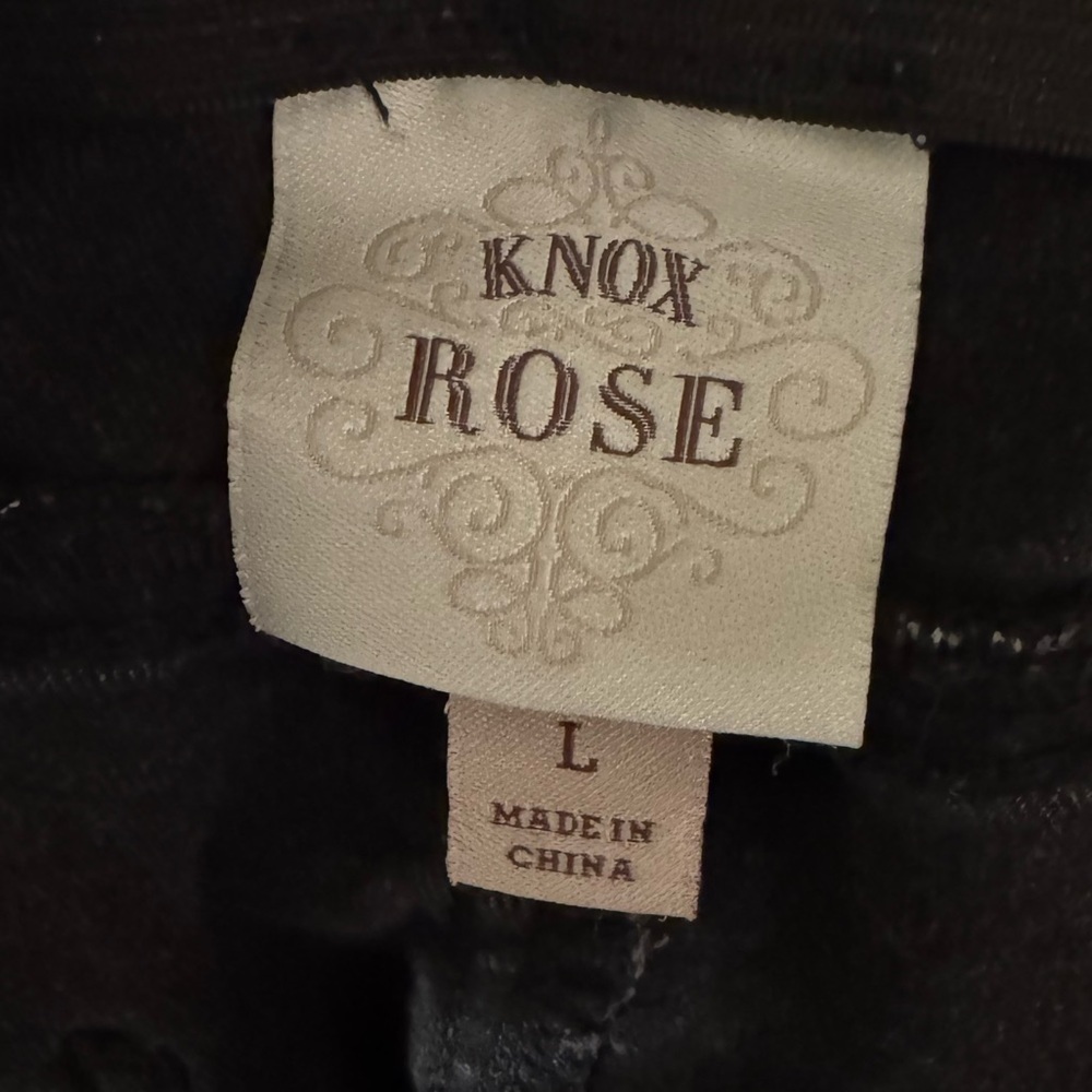 Knox Rose Black Denim Pants Jeans Flare  Leg Bohemian Large Stretchy 12 14 - Picture 4 of 5